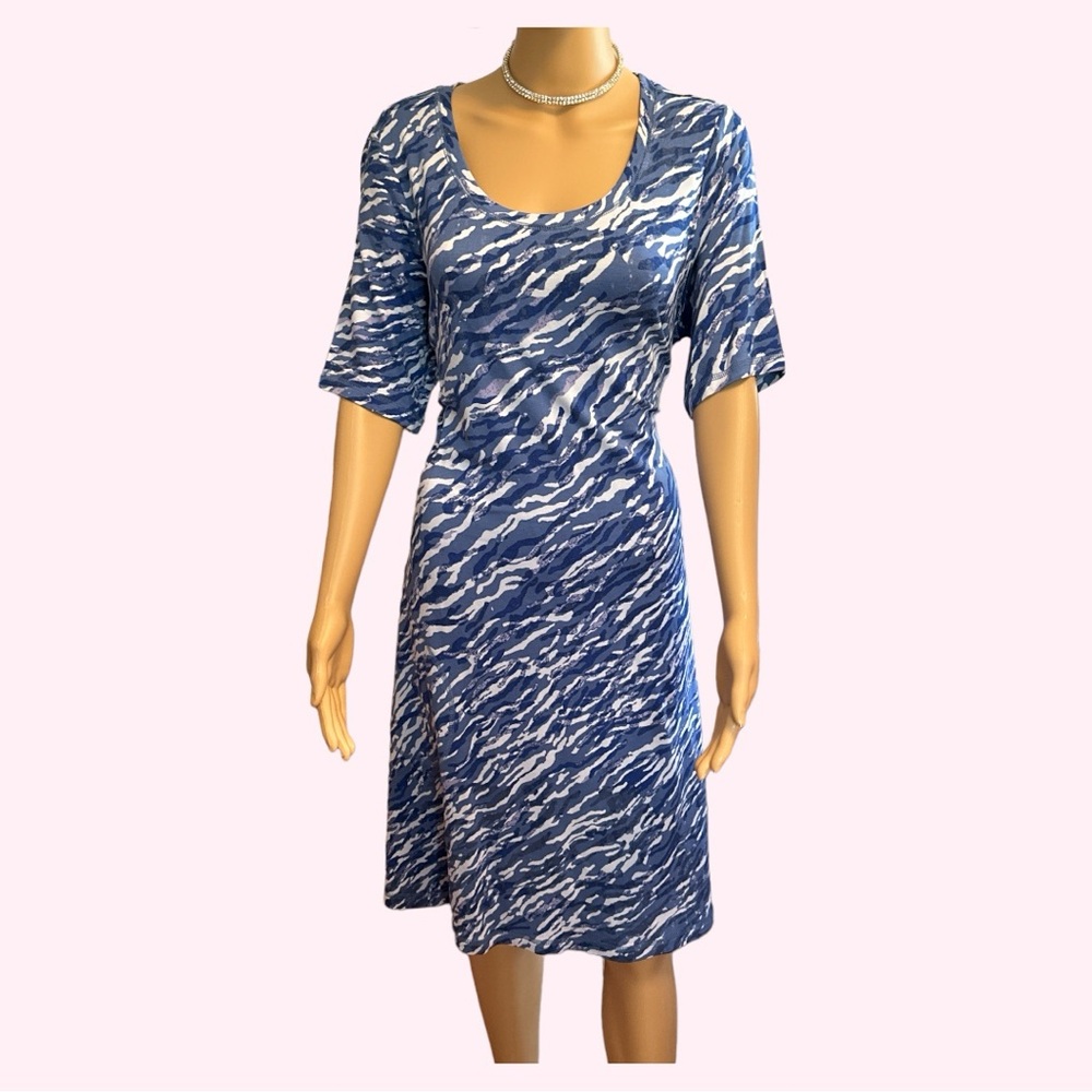 ISAAC MIZRAHI - Camo Print Swing Dress in Brown or Blue NEW